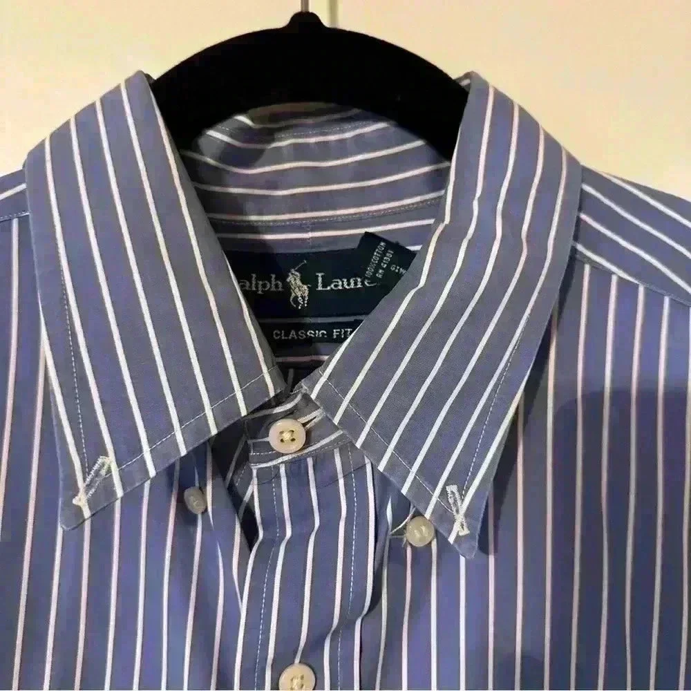 Polo Ralph Lauren button down shirt classic fit Striped 161/2 men’s L